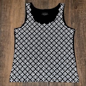 NWOT Charter Club Black Tank With Sequin Design